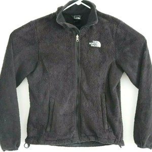 THE NORTH FACE WOMENS BLACK FUZZY FLEECE JACKET SZ S